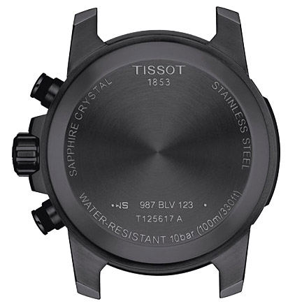 Мужские часы Tissot T125 T-Sport Supersport Chrono Quartz T125.617.37.051.01, механизм кварцевый, циферблат черный, браслет синтетика — Изображение 3