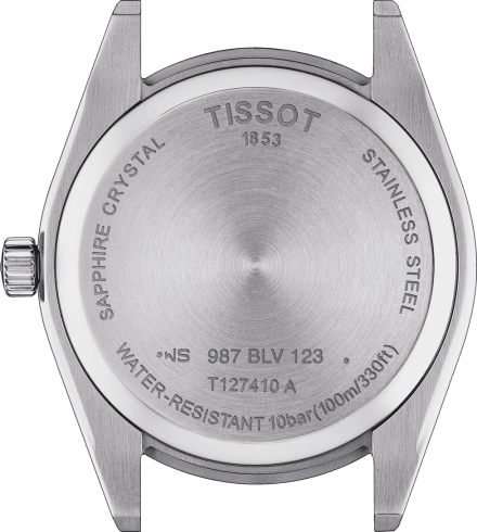 Мужские часы Tissot T098 T-Classic Gentleman T127.410.16.031.01, механизм кварцевый, циферблат серебристый, браслет кожа — Изображение 2
