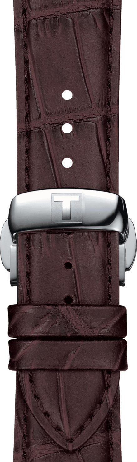Мужские часы Tissot T098 T-Classic Gentleman T127.410.16.031.01, механизм кварцевый, циферблат серебристый, браслет кожа — Изображение 4