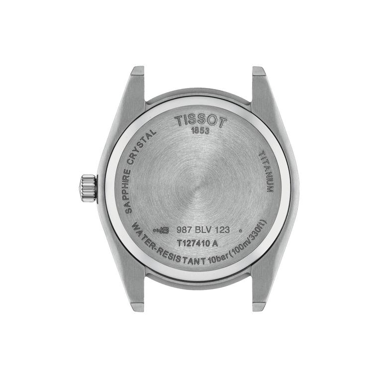 Мужские часы Tissot T098 T-Classic Gentleman T127.410.44.081.00, механизм кварцевый, циферблат серый, браслет титан — Изображение 2
