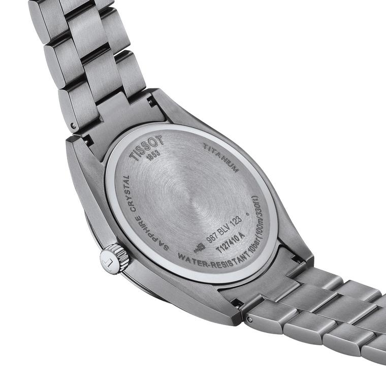 Мужские часы Tissot T098 T-Classic Gentleman T127.410.44.081.00, механизм кварцевый, циферблат серый, браслет титан — Изображение 4