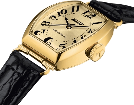 Женские механический часы Tissot T128 Heritage Porto T128.161.36.262.00 золотистый кожа — Изображение 4