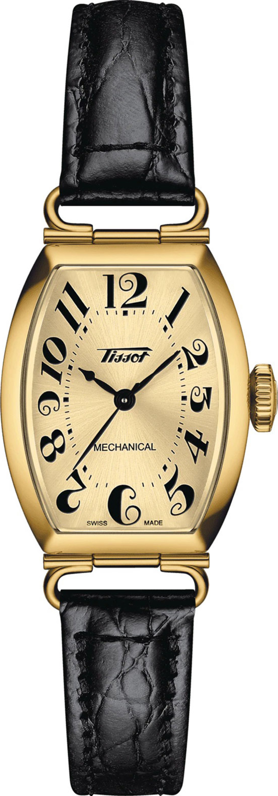 Женские механический часы Tissot T128 Heritage Porto T128.161.36.262.00 золотистый кожа — Изображение 1