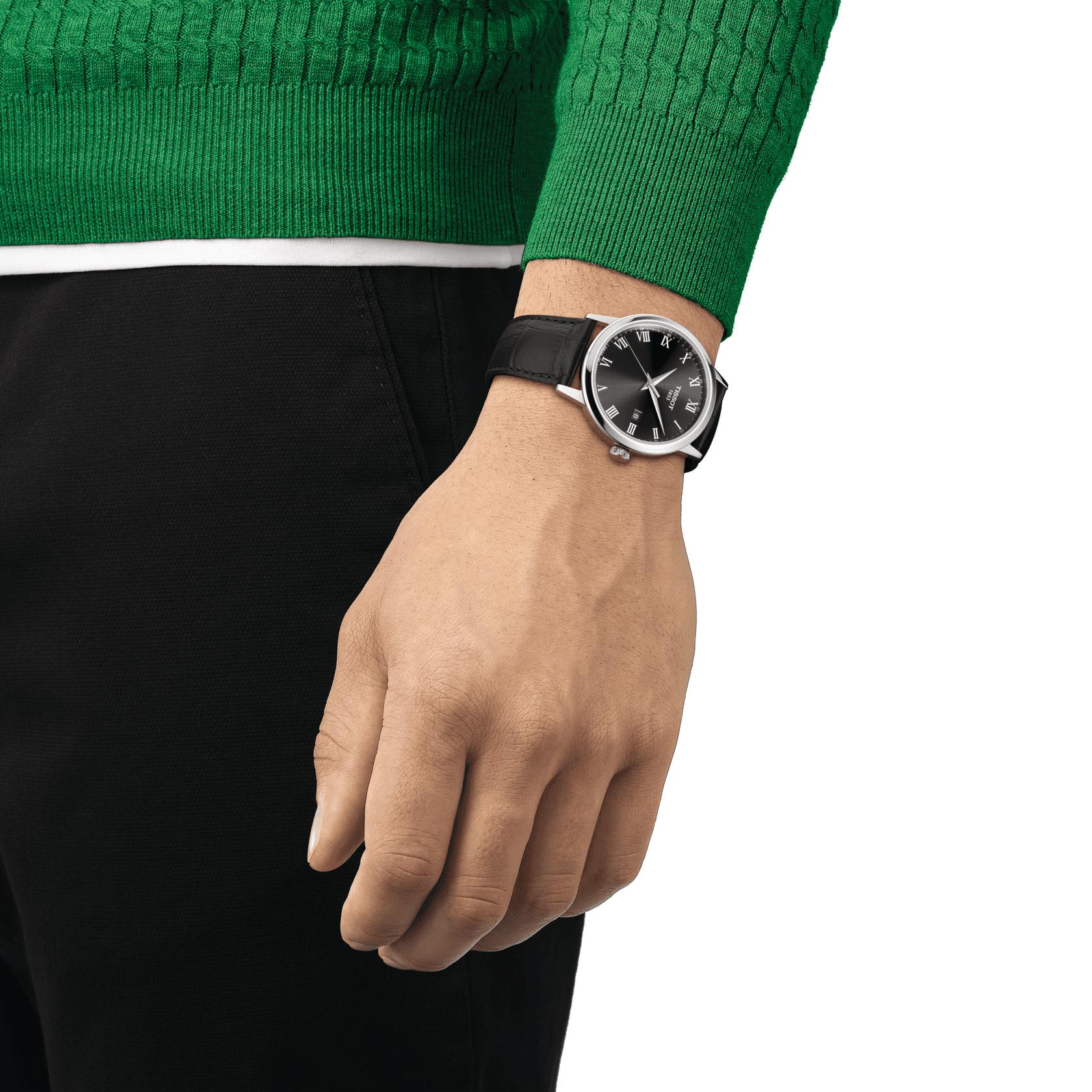 Мужские кварцевый часы Tissot T033 T-Classic Classic Dream T129.410.16.053.00 черный кожа — Изображение 3