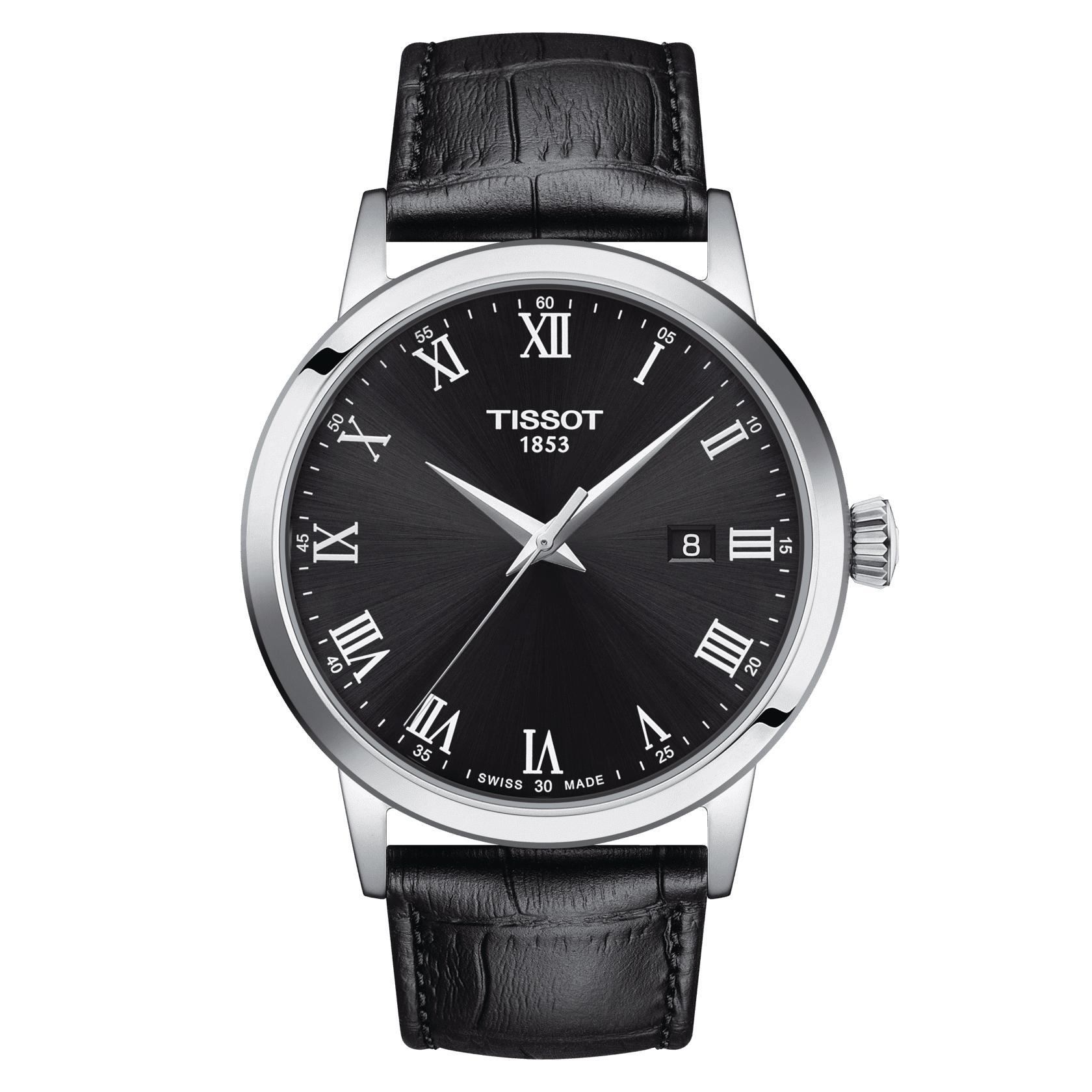 Мужские кварцевый часы Tissot T033 T-Classic Classic Dream T129.410.16.053.00 черный кожа — Изображение 5