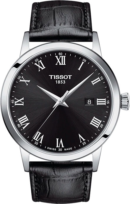 Мужские кварцевый часы Tissot T033 T-Classic Classic Dream T129.410.16.053.00 черный кожа — Изображение 1