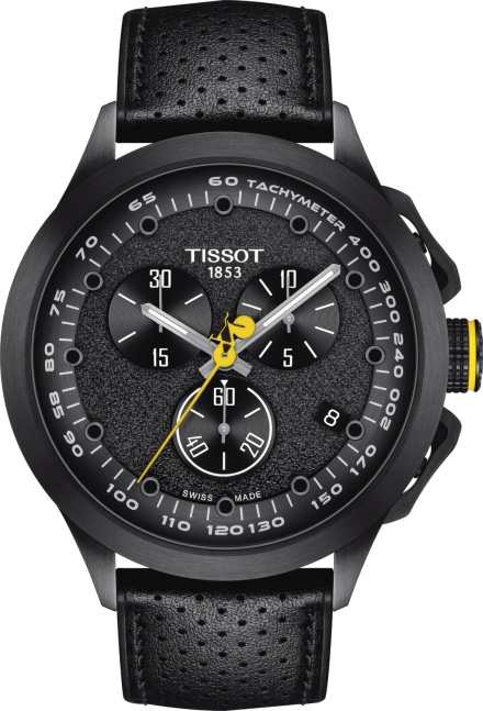 Мужские часы Tissot T135 T-Race Cycling Tour De France 2022 Special Edition T135.417.37.051.00, механизм кварцевый, циферблат черный, браслет кожа — Изображение 1