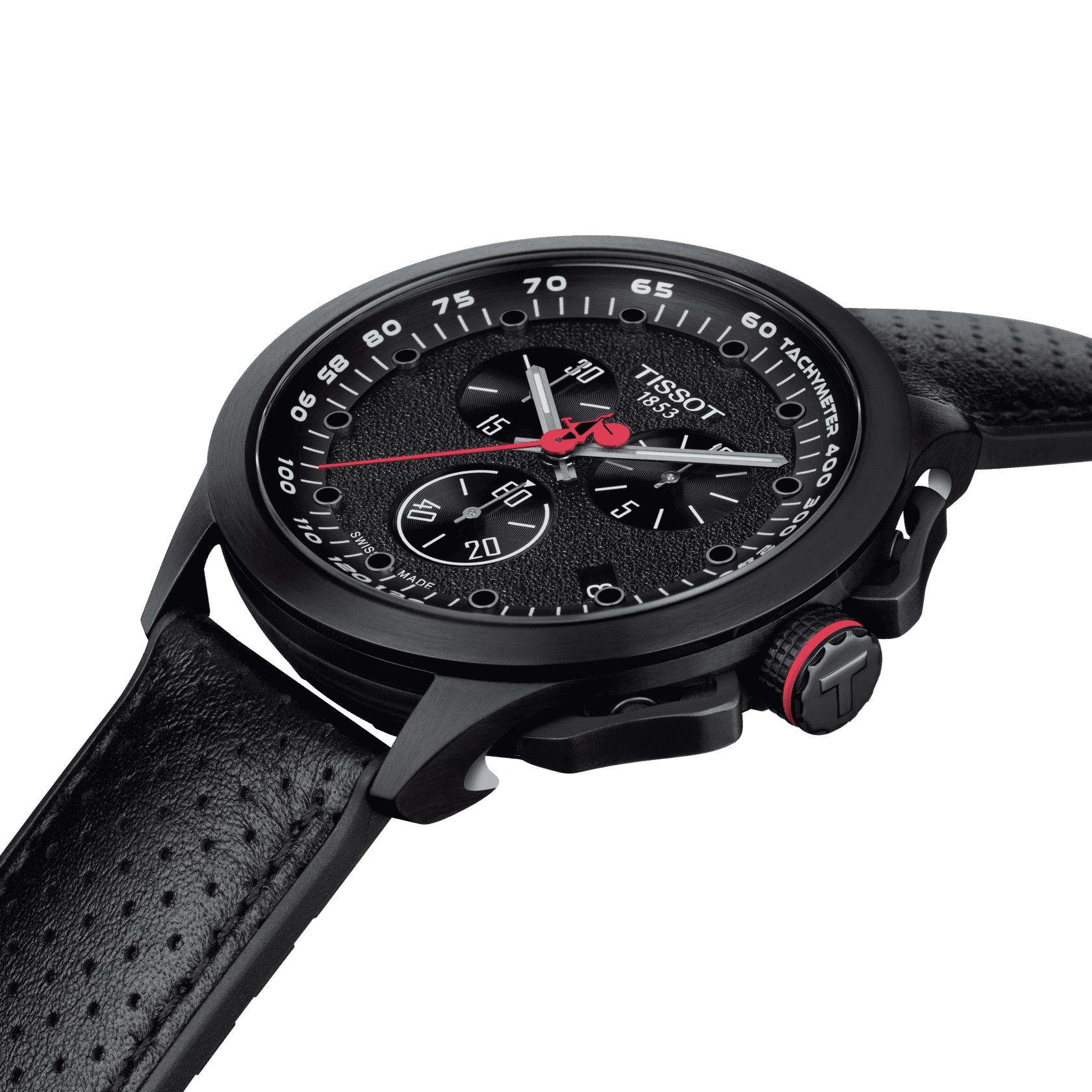 Мужские часы Tissot T135 T-Race Cycling Tour De France 2022 Special Edition T135.417.37.051.01, механизм кварцевый, циферблат черный, браслет кожа — Изображение 6