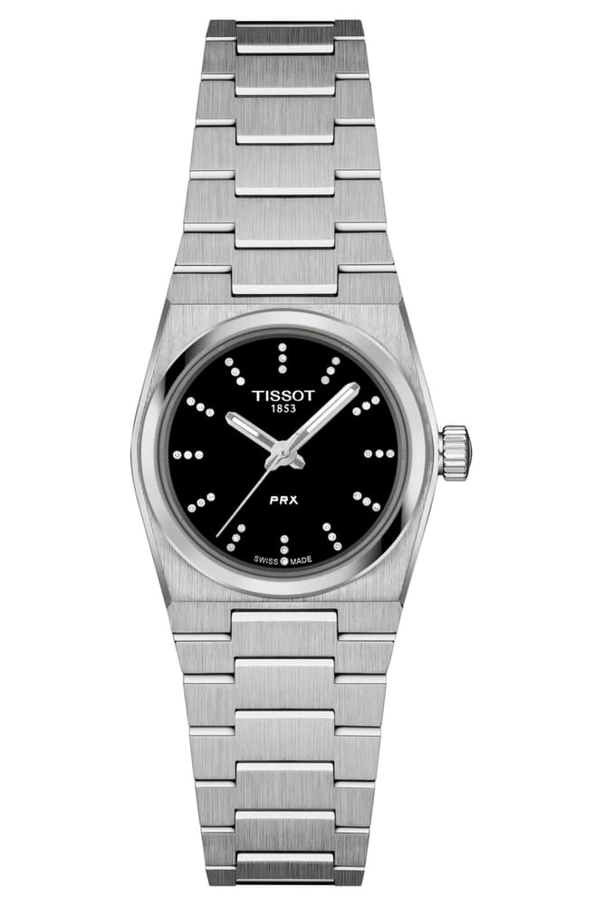 Женские часы Tissot T137 T-Classic PRX T137.010.11.056.00, механизм кварцевый, циферблат черный, браслет нержавеющая сталь — Изображение 1