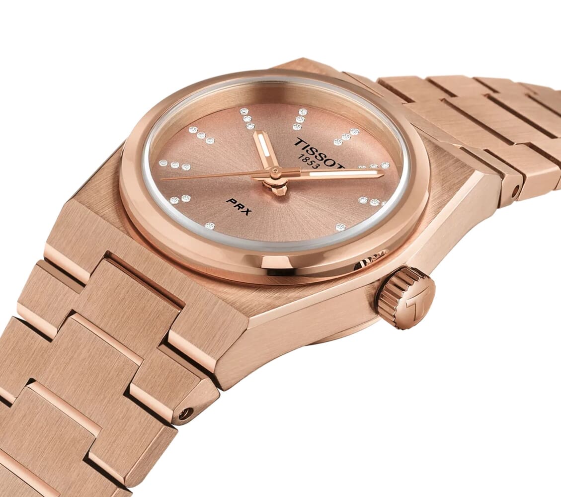 Женские часы Tissot T137 T-Classic PRX T137.010.33.506.00, механизм кварцевый, циферблат золотистый, браслет нержавеющая сталь + pvd — Изображение 6