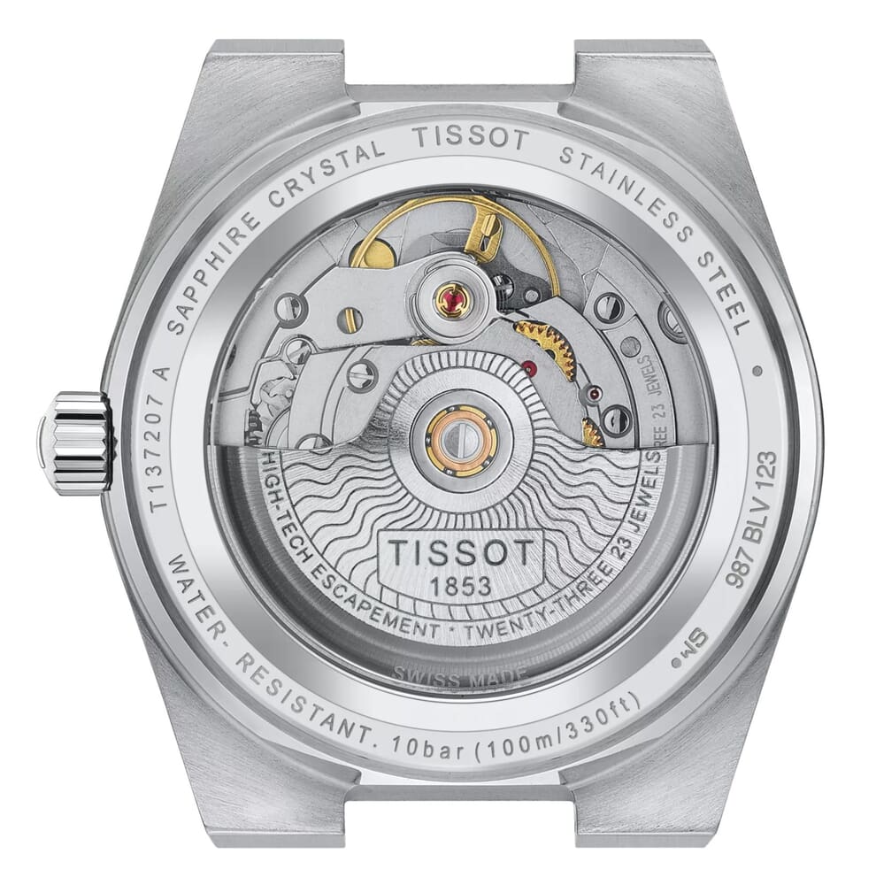 Женские часы Tissot T137 T-Classic PRX T137.207.11.091.00, механизм механический с автоподзаводом, циферблат зеленый, браслет нержавеющая сталь — Изображение 3
