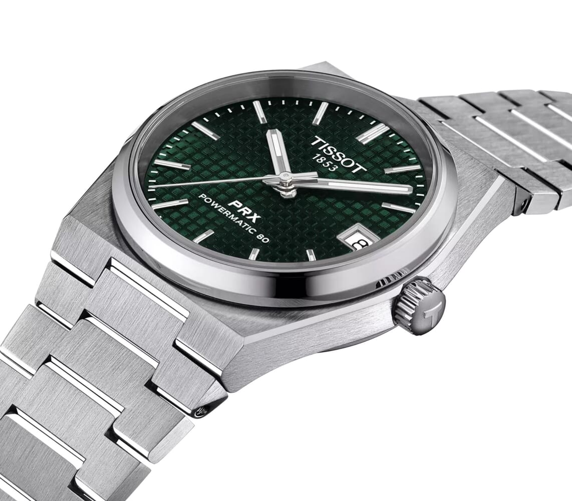 Женские часы Tissot T137 T-Classic PRX T137.207.11.091.00, механизм механический с автоподзаводом, циферблат зеленый, браслет нержавеющая сталь — Изображение 6