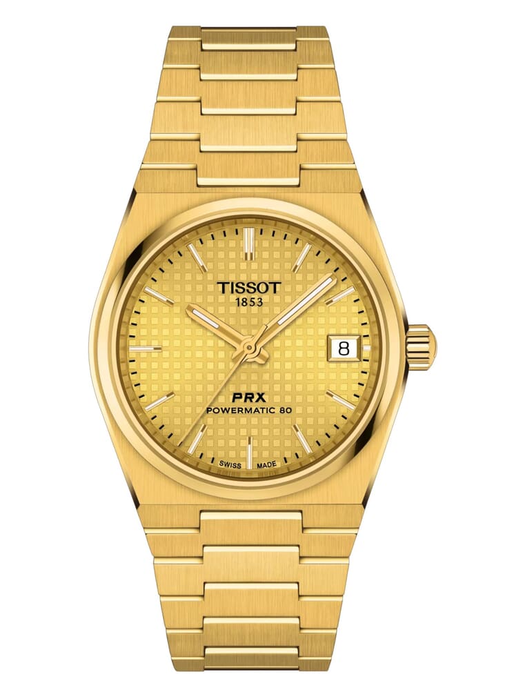 Женские механический с автоподзаводом часы Tissot T137 T-Classic PRX T137.207.33.021.00 золотистый нержавеющая сталь + pvd — Изображение 1