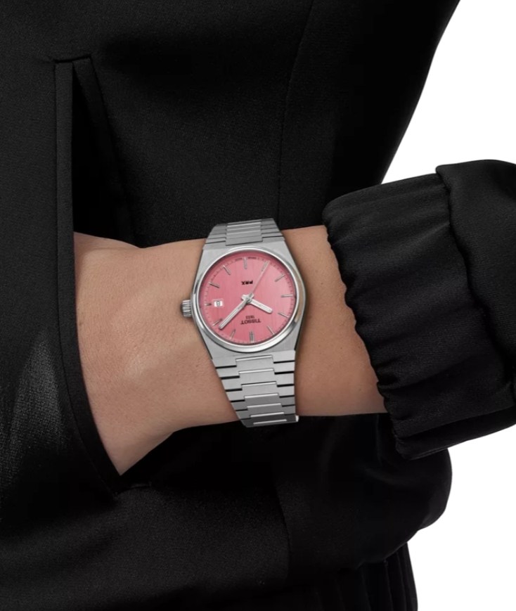 Женские часы Tissot T137 T-Classic PRX T137.210.11.331.00, механизм кварцевый, циферблат розовый, браслет нержавеющая сталь — Изображение 3