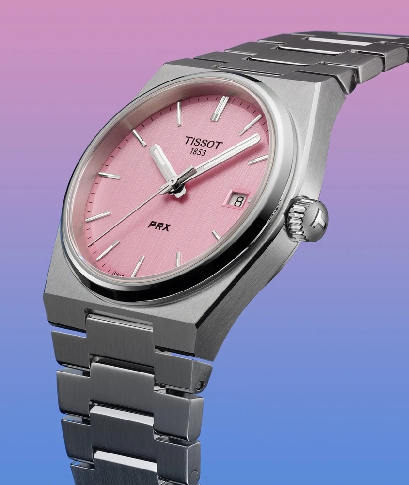 Женские часы Tissot T137 T-Classic PRX T137.210.11.331.00, механизм кварцевый, циферблат розовый, браслет нержавеющая сталь — Изображение 4