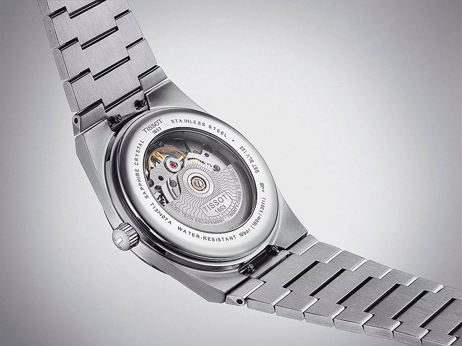 Мужские часы Tissot T137 T-Classic PRX T137.407.11.091.00, механизм механический с автоподзаводом, циферблат зеленый, браслет нержавеющая сталь — Изображение 3