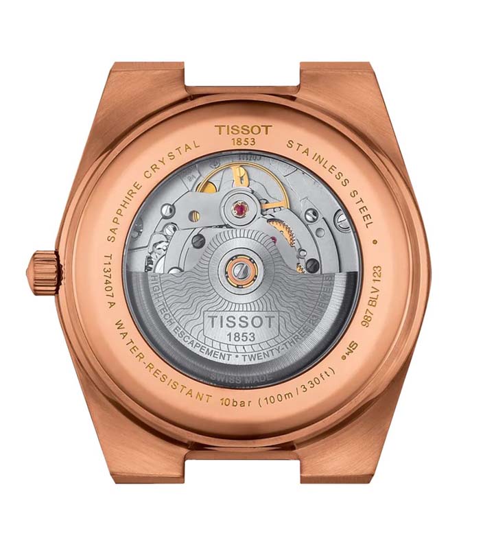 Мужские часы Tissot T137 T-Classic PRX T137.407.33.041.00, механизм механический с автоподзаводом, циферблат синий, браслет нержавеющая сталь + pvd — Изображение 3