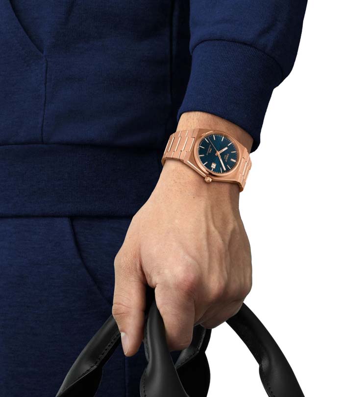 Мужские часы Tissot T137 T-Classic PRX T137.407.33.041.00, механизм механический с автоподзаводом, циферблат синий, браслет нержавеющая сталь + pvd — Изображение 5