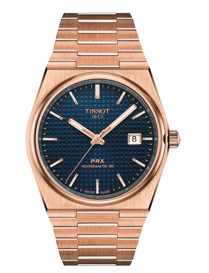 Мужские часы Tissot T137 T-Classic PRX T137.407.33.041.00, механизм механический с автоподзаводом, циферблат синий, браслет нержавеющая сталь + pvd — Изображение 1