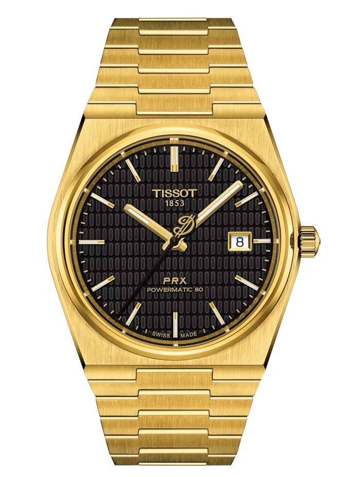 Мужские часы Tissot T137 T-Classic PRX T137.407.33.051.00, механизм механический с автоподзаводом, циферблат черный, браслет нержавеющая сталь + pvd — Изображение 1