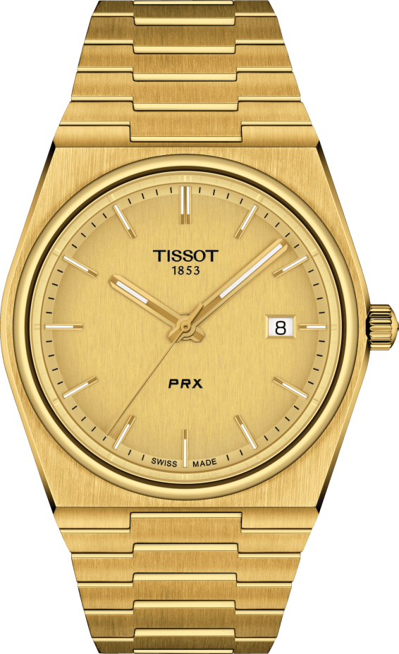 Мужские часы Tissot T137 T-Classic PRX T137.410.33.021.00, механизм кварцевый, циферблат шампань, браслет нержавеющая сталь — Изображение 1