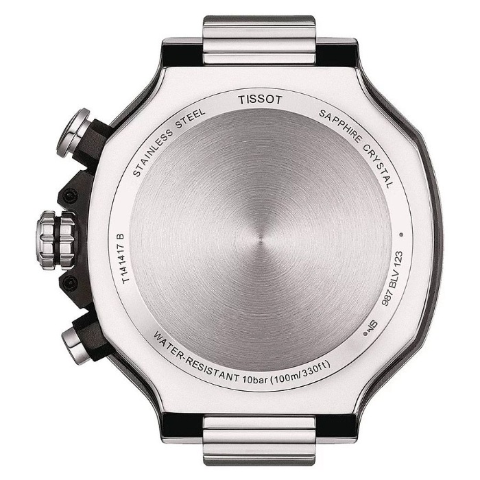 Мужские часы Tissot T141 T-Sport T-Race Chronograph T141.417.17.011.00, механизм кварцевый, циферблат белый, браслет нержавеющая сталь — Изображение 6