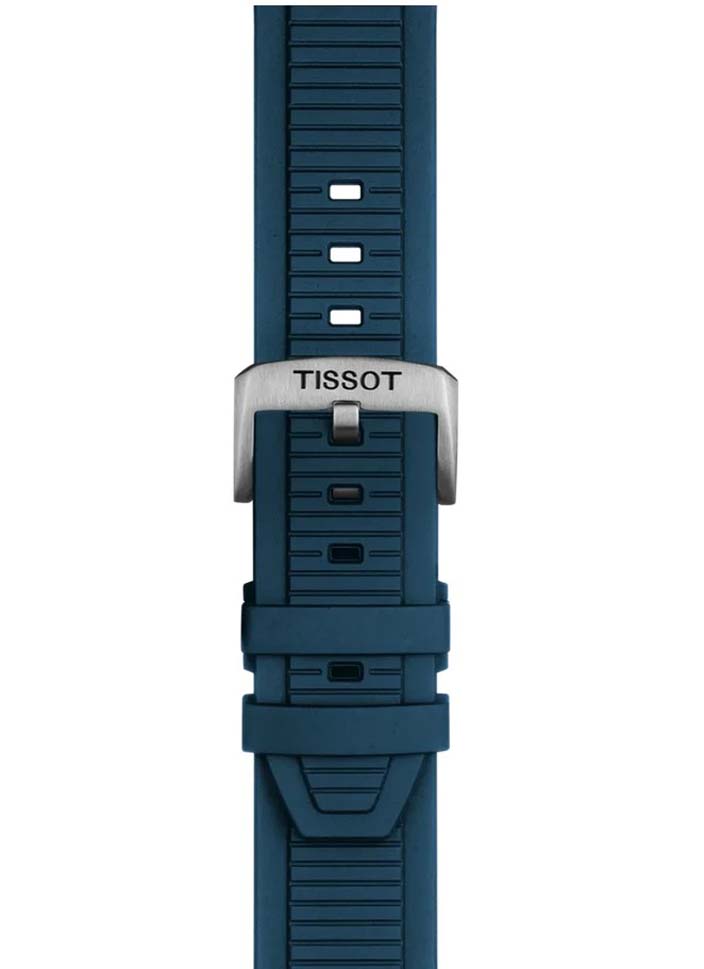 Мужские часы Tissot T141 T-Sport  T-Race T141.417.27.041.00, механизм кварцевый хронограф, циферблат синий, браслет силикон — Изображение 4