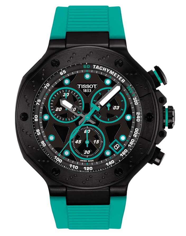 Мужские часы Tissot T141 T-Sport  T-Race T141.417.37.051.01, механизм кварцевый, циферблат черный, браслет синтетика — Изображение 1