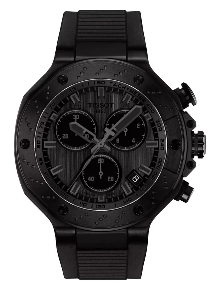 Мужские часы Tissot T141 T-Sport T-Race Chronograph T141.417.37.061.00, механизм кварцевый, циферблат серый, браслет силикон — Изображение 1