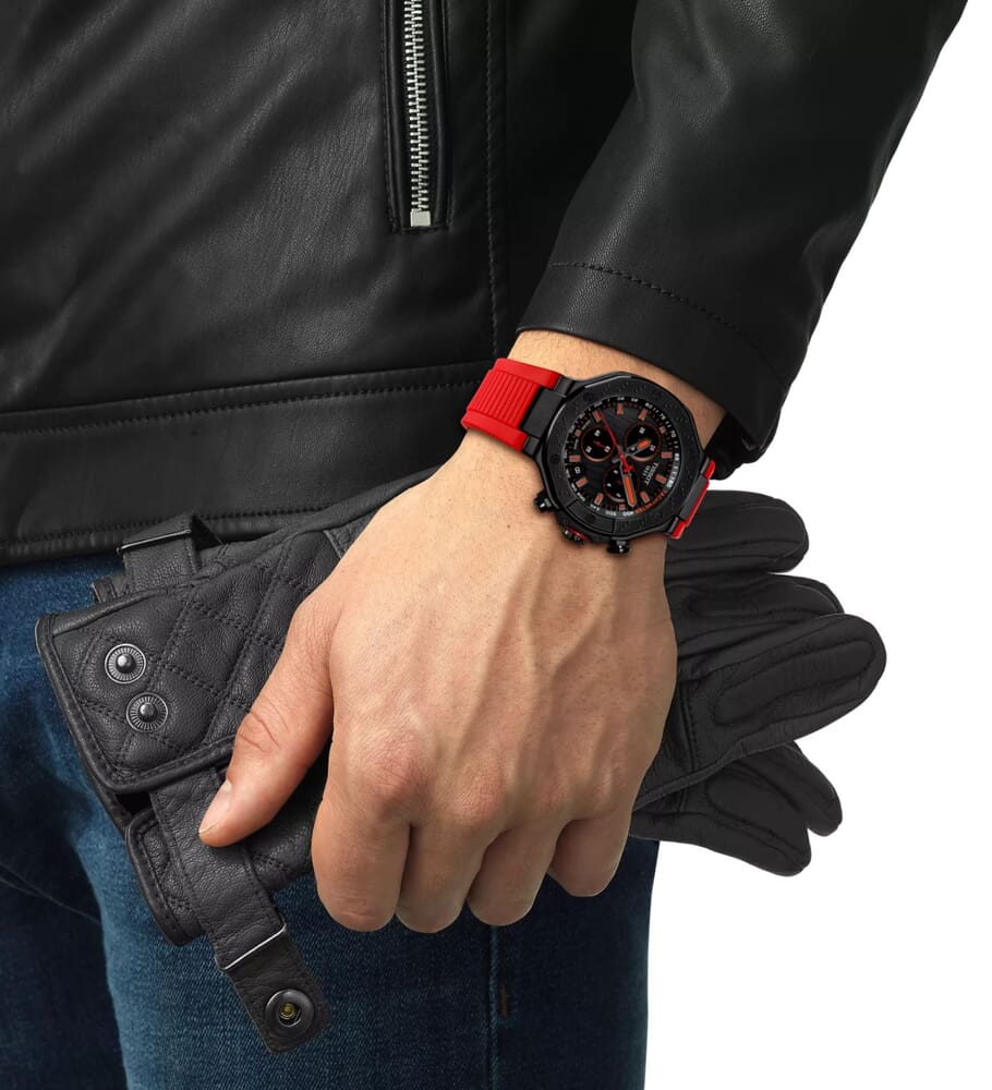 Мужские часы Tissot T141 T-Sport T-Race Chronograph T141.417.37.061.01, механизм кварцевый, циферблат серый, браслет силикон — Изображение 4