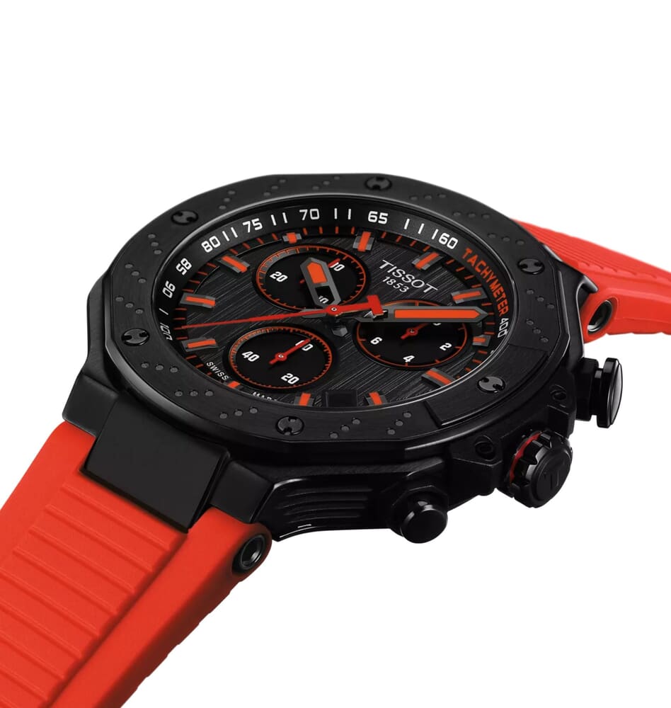 Мужские часы Tissot T141 T-Sport T-Race Chronograph T141.417.37.061.01, механизм кварцевый, циферблат серый, браслет силикон — Изображение 5