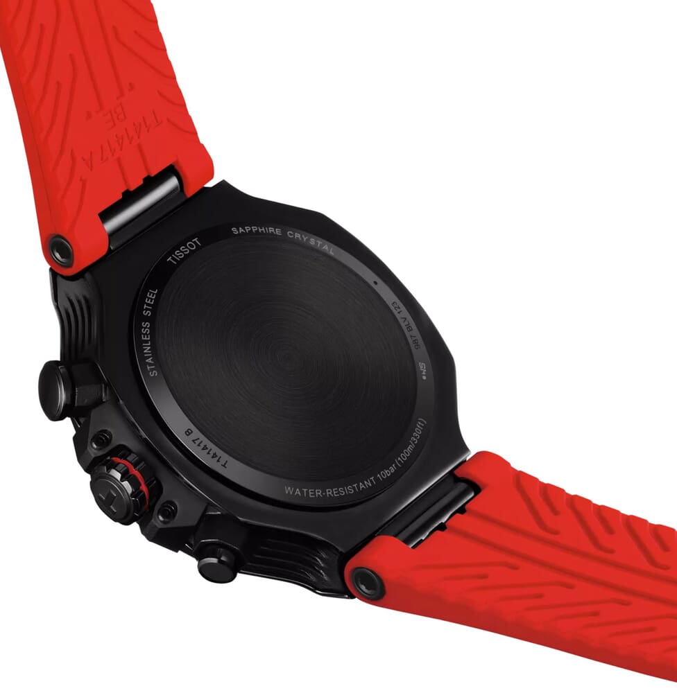 Мужские часы Tissot T141 T-Sport T-Race Chronograph T141.417.37.061.01, механизм кварцевый, циферблат серый, браслет силикон — Изображение 6