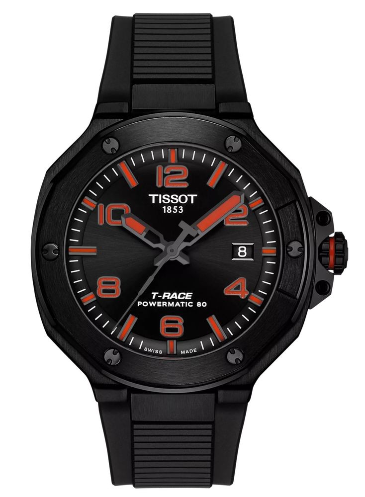 Мужские часы Tissot T141 T-Sport  T-Race T141.807.37.057.00, механизм механический с автоподзаводом, циферблат черный, браслет силикон — Изображение 1