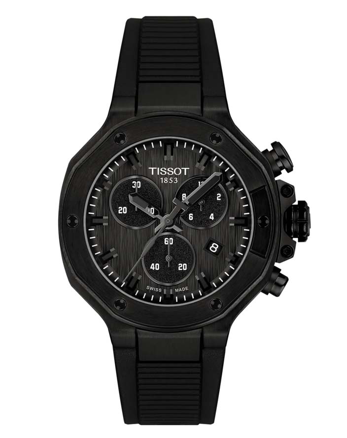 Мужские часы Tissot T141 T-Sport  T-Race T141.817.37.051.00, механизм кварцевый, циферблат черный, браслет синтетика — Изображение 1