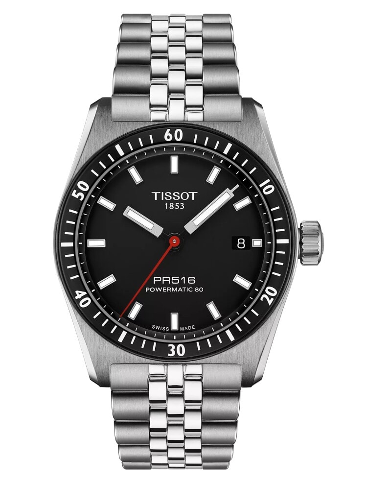 Мужские часы Tissot T149 T-Sport PR 516 T149.407.11.051.00, механизм механический с автоподзаводом, циферблат черный, браслет нержавеющая сталь + pvd — Изображение 1