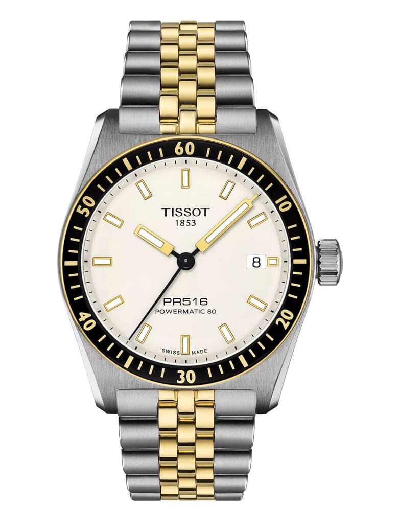 Мужские часы Tissot T149 T-Sport PR 516 T149.407.22.011.00, механизм механический с автоподзаводом, циферблат белый, браслет нержавеющая сталь + pvd — Изображение 1