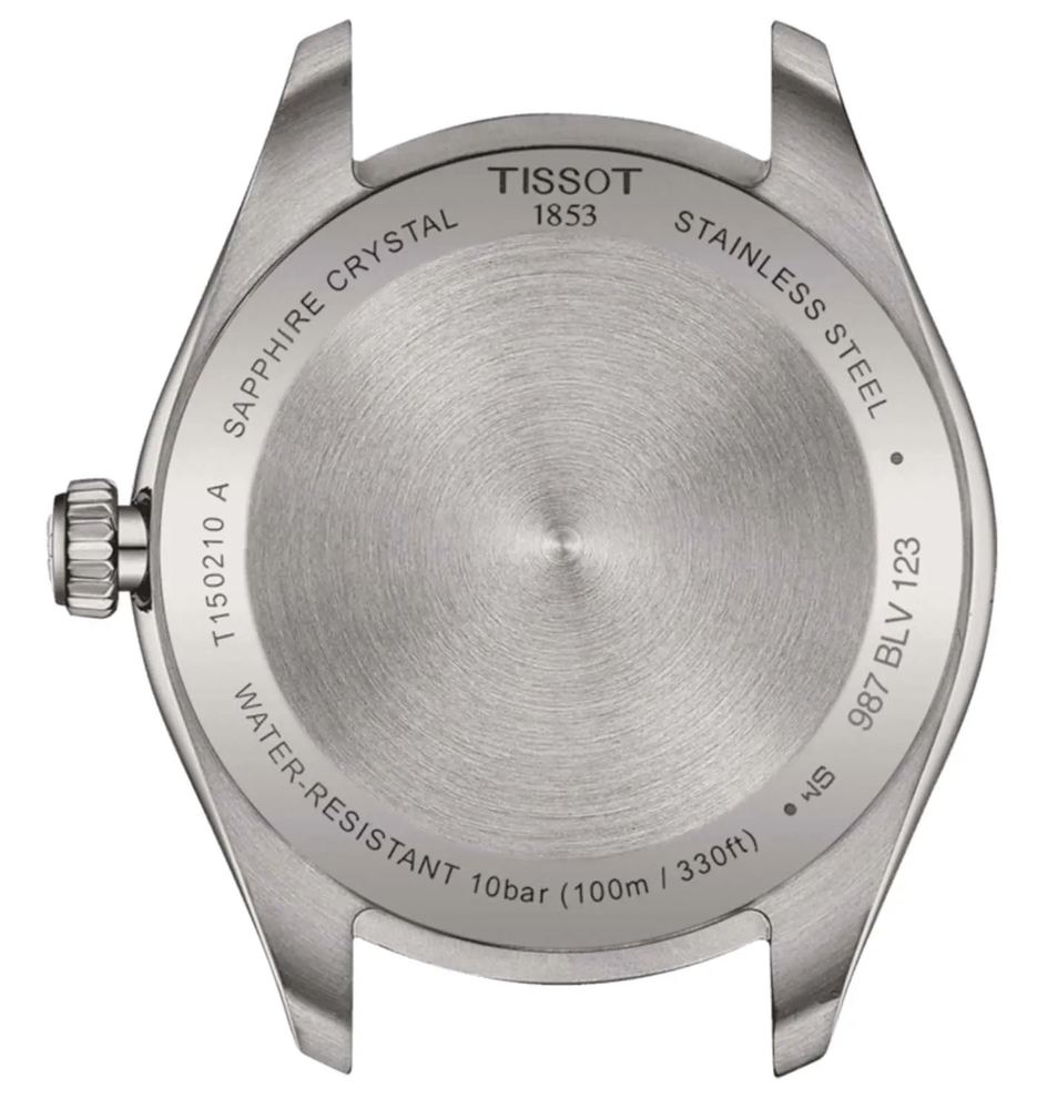 Женские кварцевый часы Tissot T150 T-Classic PR 100 T150.210.11.351.00 синий нержавеющая сталь — Изображение 4