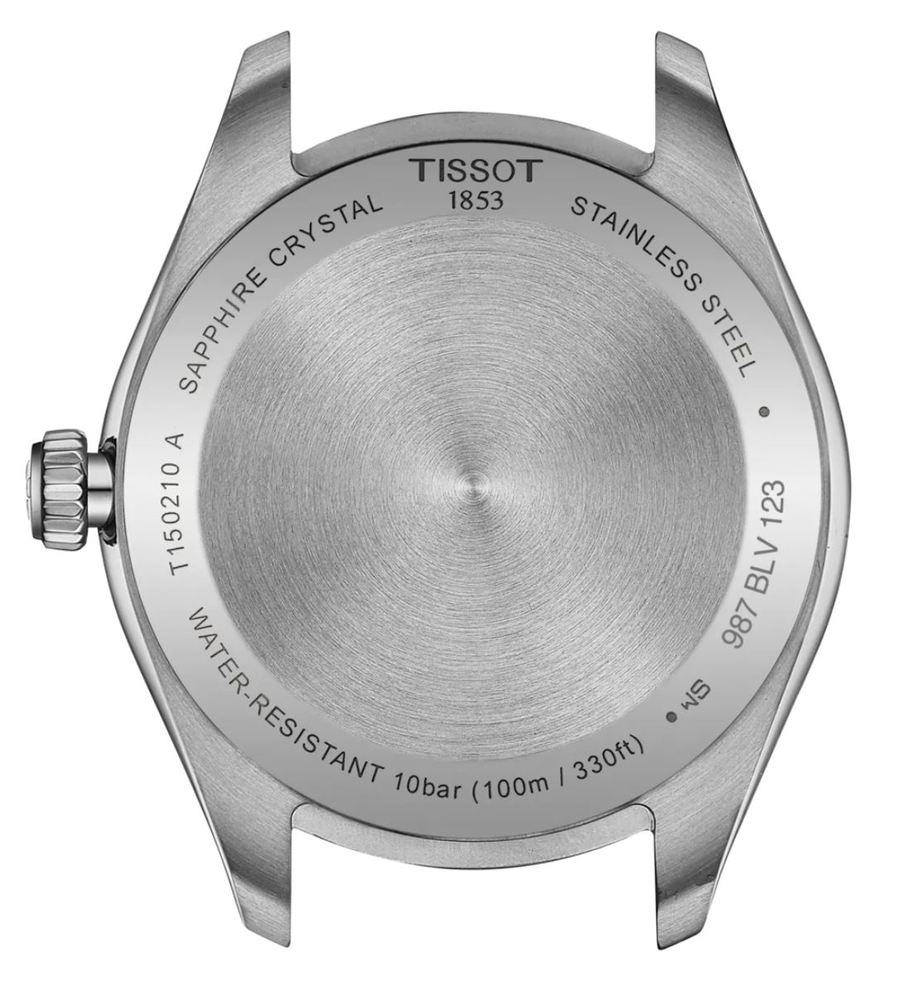 Женские кварцевый часы Tissot T150 T-Classic PR 100 T150.210.21.031.00 серый нержавеющая сталь — Изображение 3