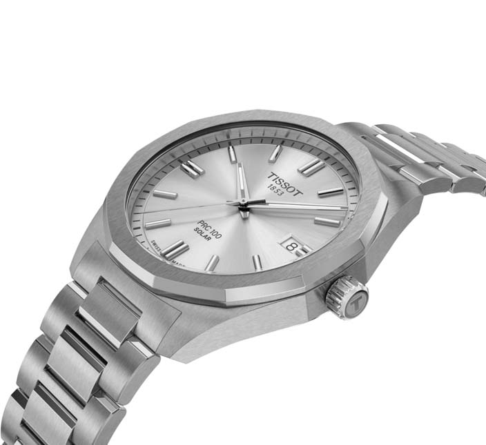 Унисекс часы Tissot T150 T-Classic PRC 100 T151.422.11.031.00, механизм кварцевый, циферблат серебристый, браслет нержавеющая сталь — Изображение 5