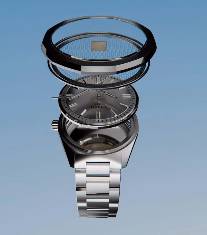 Унисекс часы Tissot T150 T-Classic PRC 100 T151.422.11.031.00, механизм кварцевый, циферблат серебристый, браслет нержавеющая сталь — Изображение 7