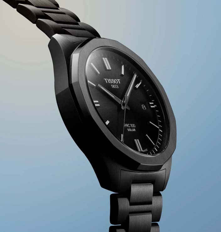 Унисекс часы Tissot T150 T-Classic PRC 100 T151.422.33.051.00, механизм кварцевый, циферблат черный, браслет нержавеющая сталь + pvd — Изображение 8
