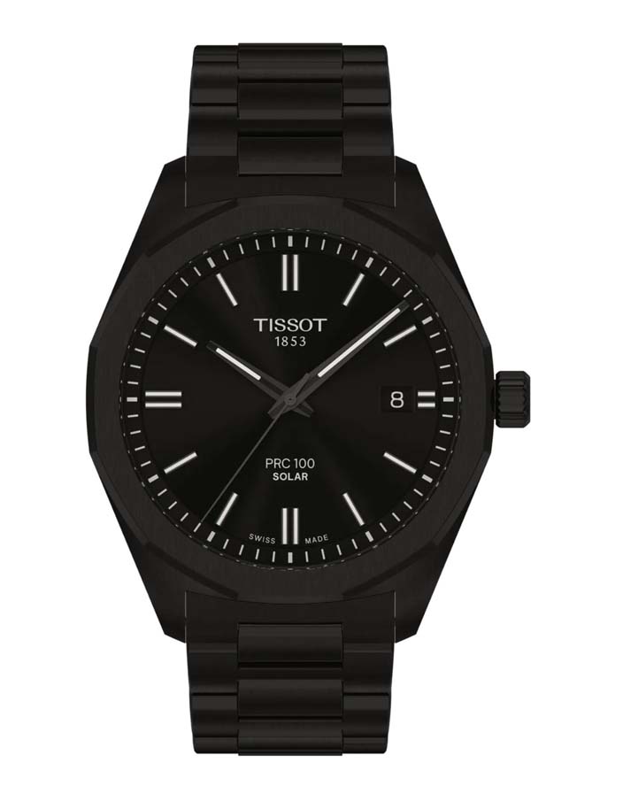 Унисекс часы Tissot T150 T-Classic PRC 100 T151.422.33.051.00, механизм кварцевый, циферблат черный, браслет нержавеющая сталь + pvd — Изображение 1