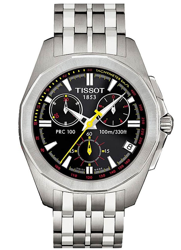 Мужские часы Tissot T008 22 T-Sport PRC 100 T22.1.686.51, механизм кварцевый хронограф, циферблат черный, браслет нержавеющая сталь — Изображение 1