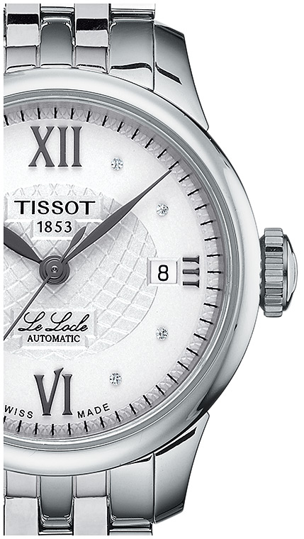 Женские часы Tissot T006 41 T-Classic Le Locle T41.1.183.16, механизм механический с автоподзаводом, циферблат серебристый, браслет нержавеющая сталь — Изображение 2