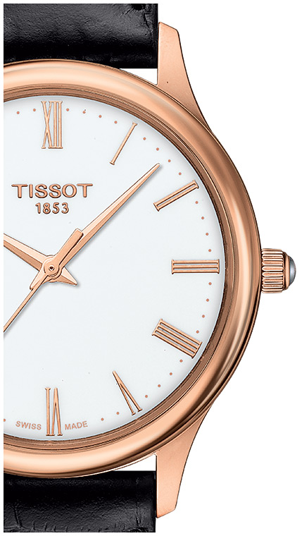 Женские кварцевый часы Tissot T926 T-Gold Excellence T926.210.76.013.00 белый кожа — Изображение 2