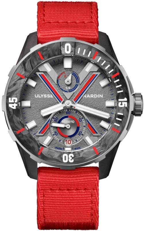 Мужские механический с автоподзаводом часы Ulysse Nardin Diver 1183-170LE-2A-VG_0B серый текстиль — Изображение 1