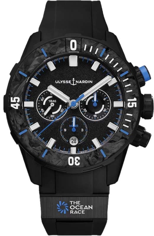 Мужские механический с автоподзаводом часы Ulysse Nardin Diver 1503-170LE-2A-TOR_3A черный каучук + керамика — Изображение 1