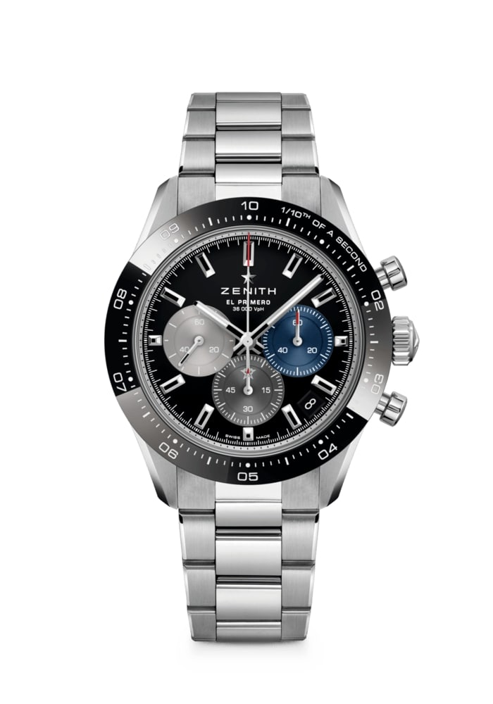 Мужские часы Zenith Chronomaster 03.3100.3600-21.M3100, механизм механический с автоподзаводом, циферблат черный, браслет нержавеющая сталь — Изображение 1