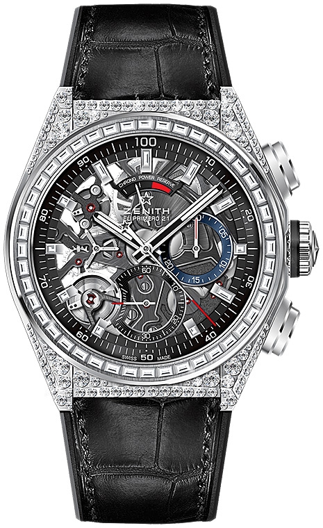 Мужские часы Zenith Defy 32.9000.9004-78.R582, механизм механический хронометр с автоподзаводом, циферблат черный, браслет кожа + каучук — Изображение 1