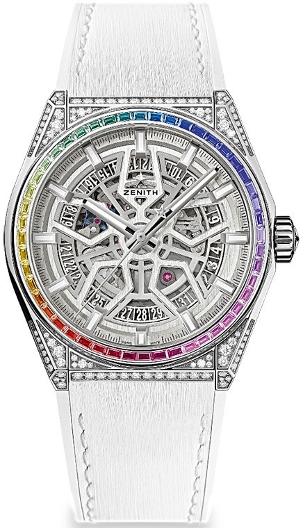 Мужские часы Zenith Defy 32.9002.670-71.R583, механизм механический с автоподзаводом, циферблат , браслет каучук с белой «атласной» отделкой — Изображение 1